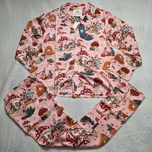 New L Printfresh x Anthropologie Autumn critters animals long-sleeve pajama set